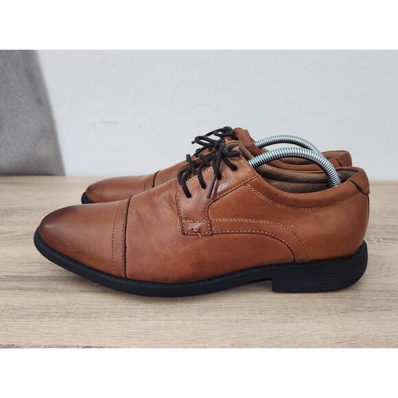 Nunn Bush Men's Dress Shoes Size 9.5 Brown Leather Cap Toe Oxford Comfort Gel - Picture 4 of 11
